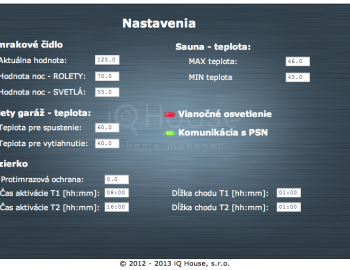 Complex control system for a stylish bungalow - Tvrdosovce, Slovakia