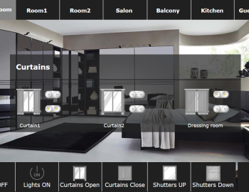 Control of lighting, blinds and curtains in a luxury apartment