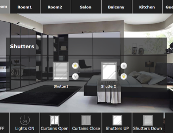 Control of lighting, blinds and curtains in a luxury apartment