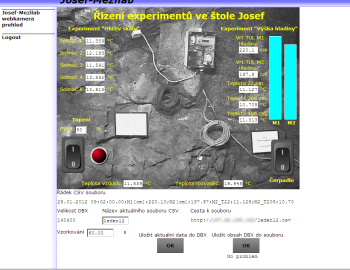 Monitoring experimentů ve štole Josef
