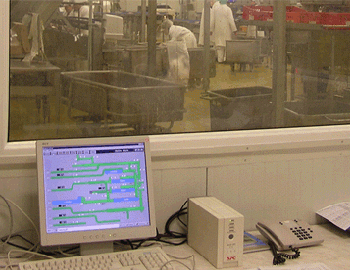 Ovládání provozu na porcování kuřat ve společnosti PROMT a.s.