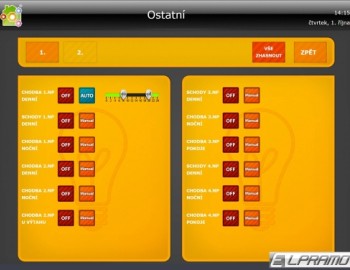 Řízení systému osvětlení ***** Hotelu Wilson - Praha